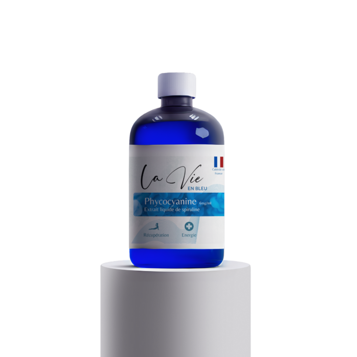 Bouteille, phycocyanine liquide